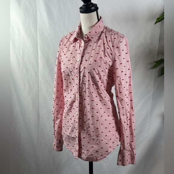 GAP Pink and White Striped Button Down Shirt - Picture 3 of 10